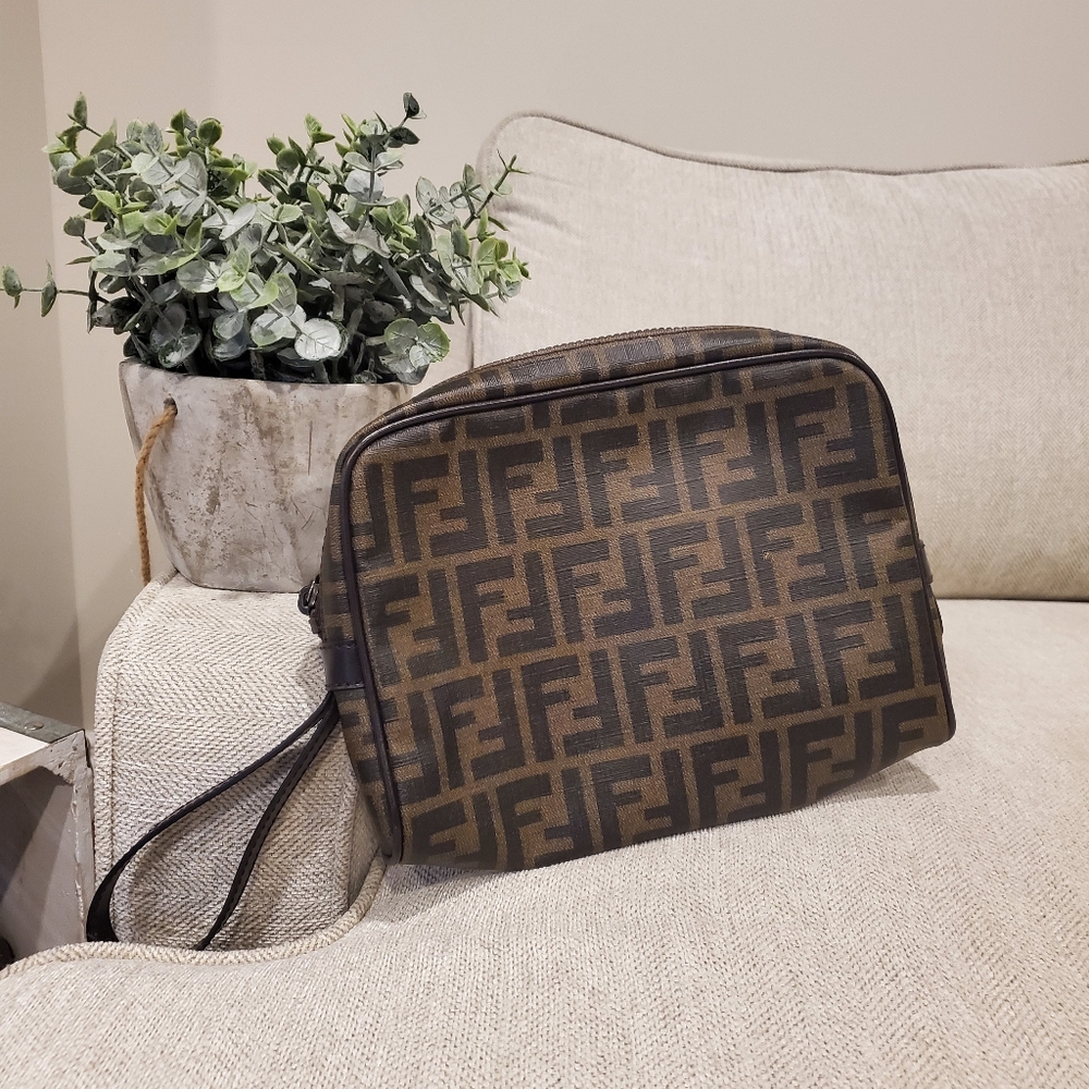 Authentic Fendi clutch toiletry bag purse